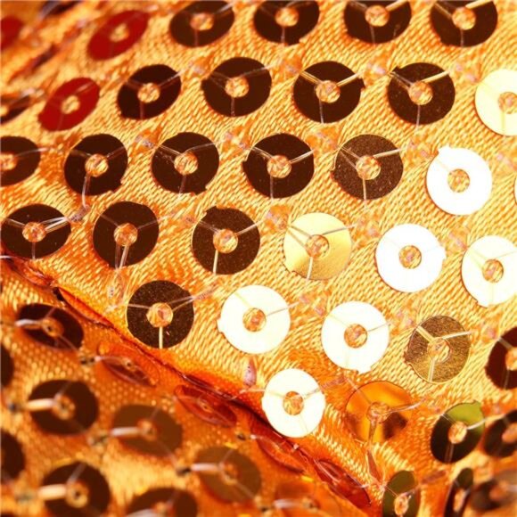 Orange sequined witch hat headband featuring ghost and pumpkin designs - Picture 6 of 7